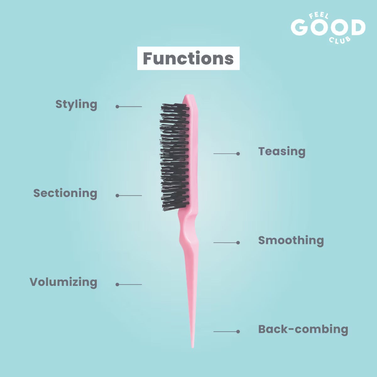 Feel Good Club Teasing Brush For Hair Styling