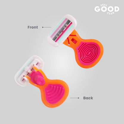 Feel Good Club Mini Body Razor With 5 Precision Blades & Travel Case For Painless Body Hair Removal