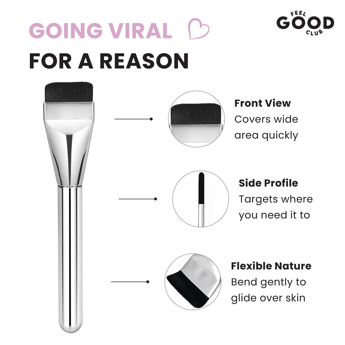 Feel Good Club Spatula Brush For Ultra Thin Layer Of Foundation Face Makeup Applicator & Blender