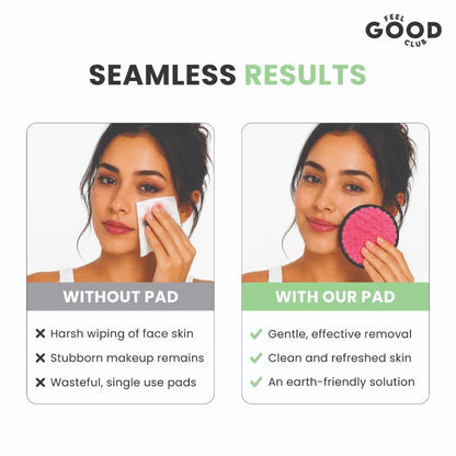 Feel Good Club Makeup Remover Pad - Reusable Soft & Gentle Puff For Face Skin Cleansing (1 Pc)