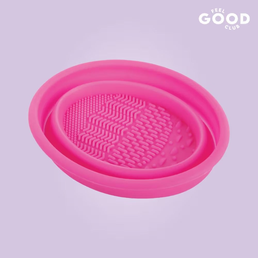 Feel Good Club Swirl & Scrub Mini Foldable Makeup Brush Cleaner Silicone Bowl With Textured Surface