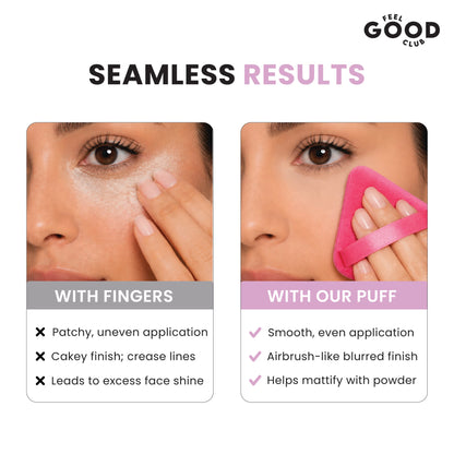 Feel Good Club Makeup Munchies- 6 Full-sized Pizza Powder Beauty Puffs In A Box Case (Mixed Colours)