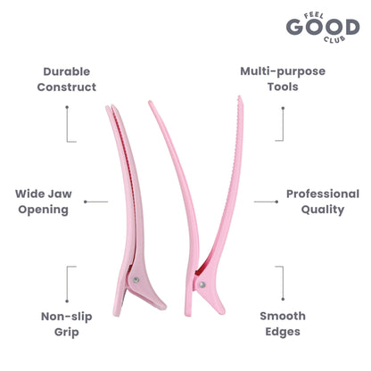 Feel Good Club Hair Section Clips - Set Of 2 Pcs To Use During Everyday Skincare Makeup & Styling