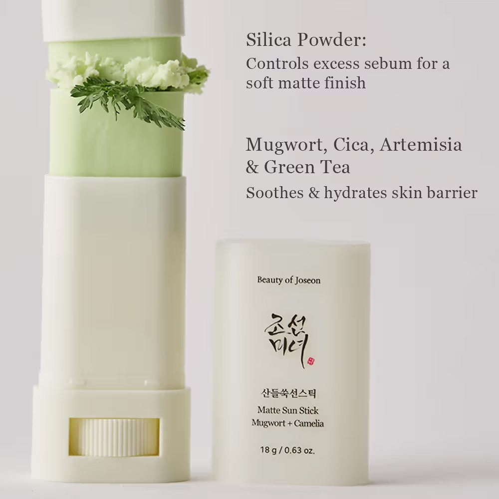 Beauty of Joseon Matte Sun Stick Mugwort + Camelia (Pack Size:18g) | Beauty of Joseon at Broadway