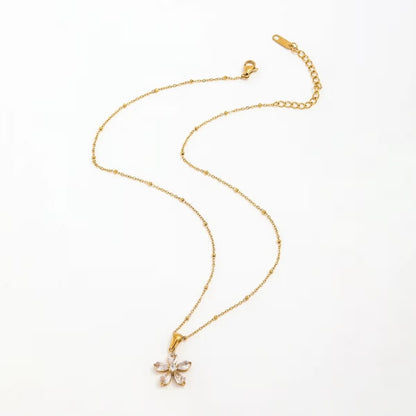 18kt Gold Plated Rolo Chain Dainty Daisy Flower Pendant Necklace, Lorelai