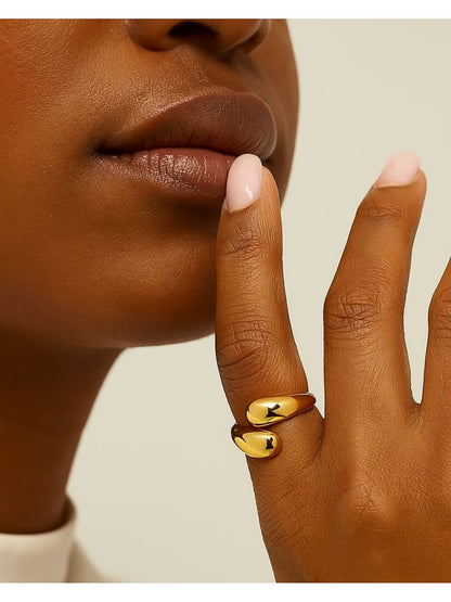 18kt Gold Plated Adjustable Hug Ring, Michelle