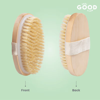 Feel Good Club Exfoliating Dry Body Scrubbing Pre Bath Brush For Skin Lymphatic Drainage & Cellulite