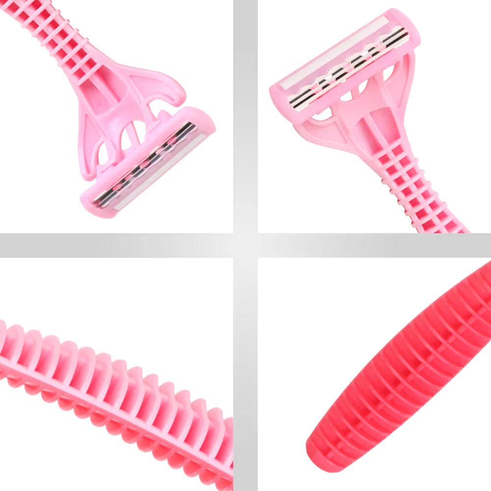 Feel Good Club Triple Blade Razors - Pack Of 3 Reusable Units For Quick & Painless Body Hair Removal