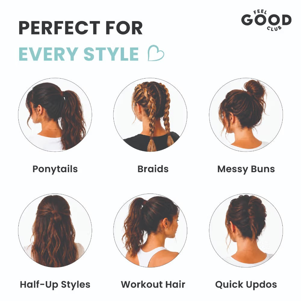 Feel Good Club Latte Love Hair Ties - Set Of 24 Hair Bands In 5 Colours In A Reusable Storage Jar