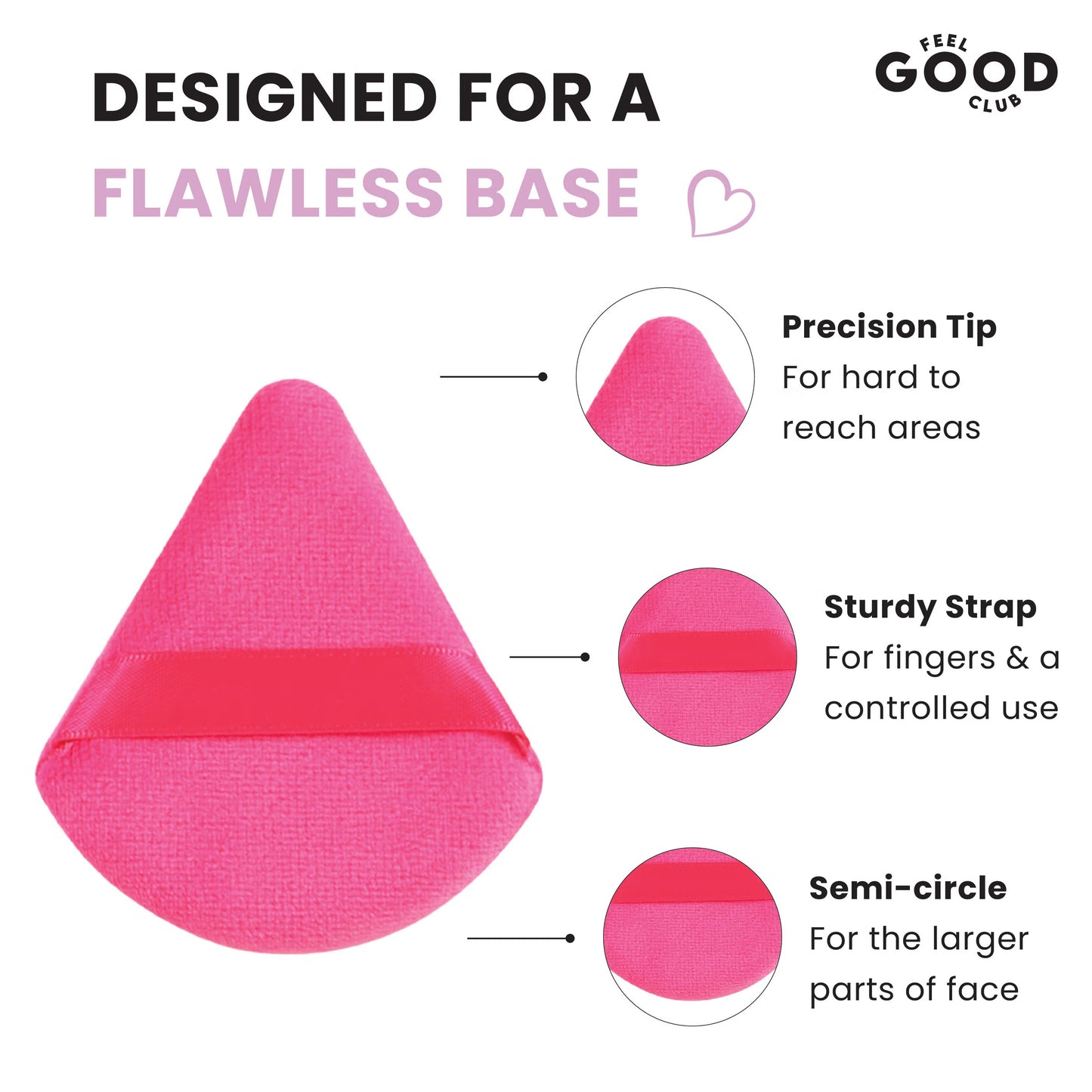 Feel Good Club Makeup Munchies- 6 Full-sized Pizza Powder Beauty Puffs In A Box Case (Mixed Colours)