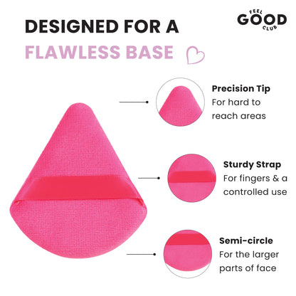 Feel Good Club Makeup Munchies- 6 Full-sized Pizza Powder Beauty Puffs In A Box Case (Mixed Colours)