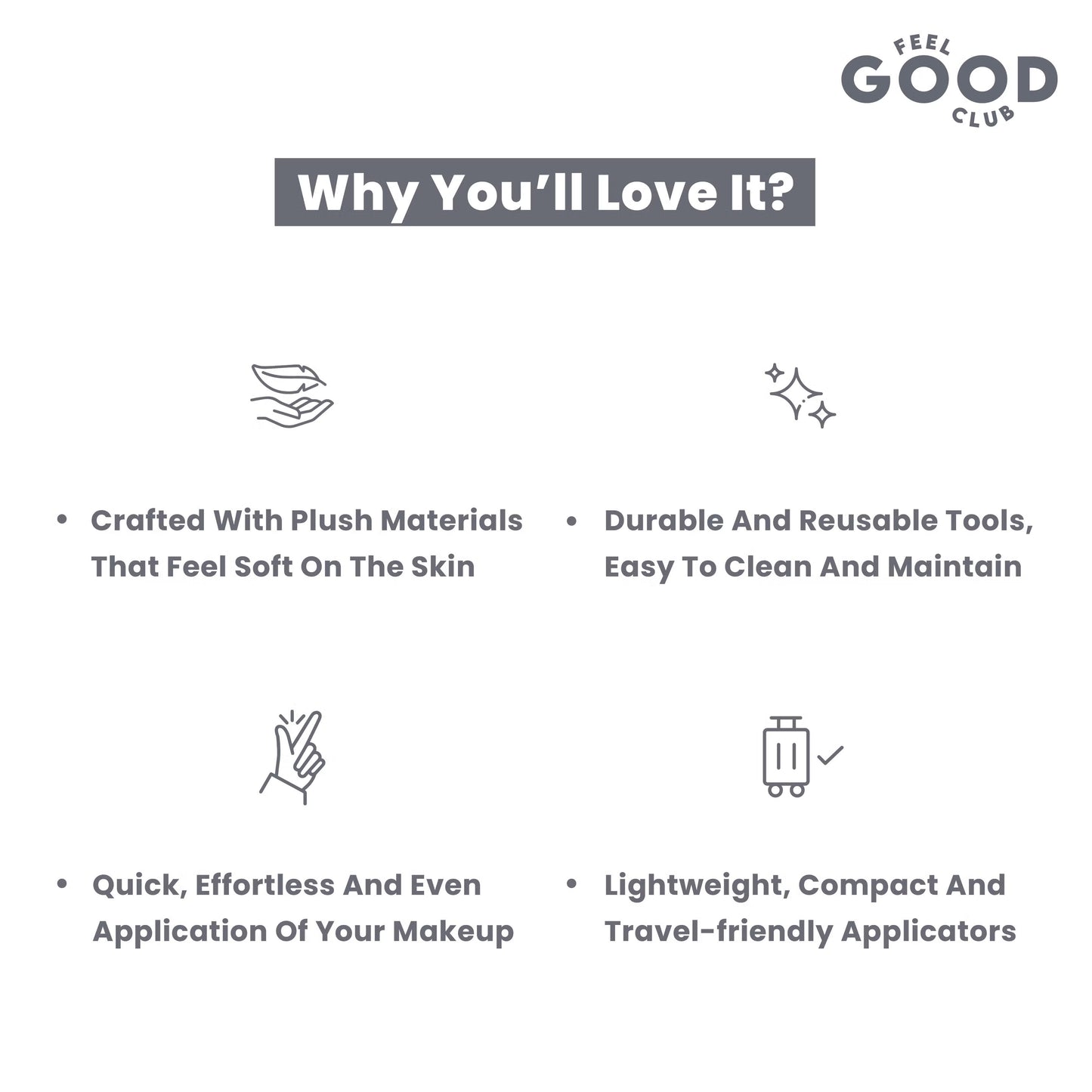 Feel Good Club 6 Pc Makeup Applicators in Mixed Colours- Beauty Sponge Blenders & Pizza Powder Puffs