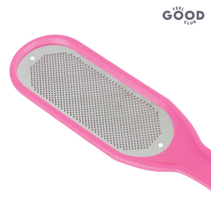 Feel Good Club Stainless Steel Foot File Scrubber Pink Brush