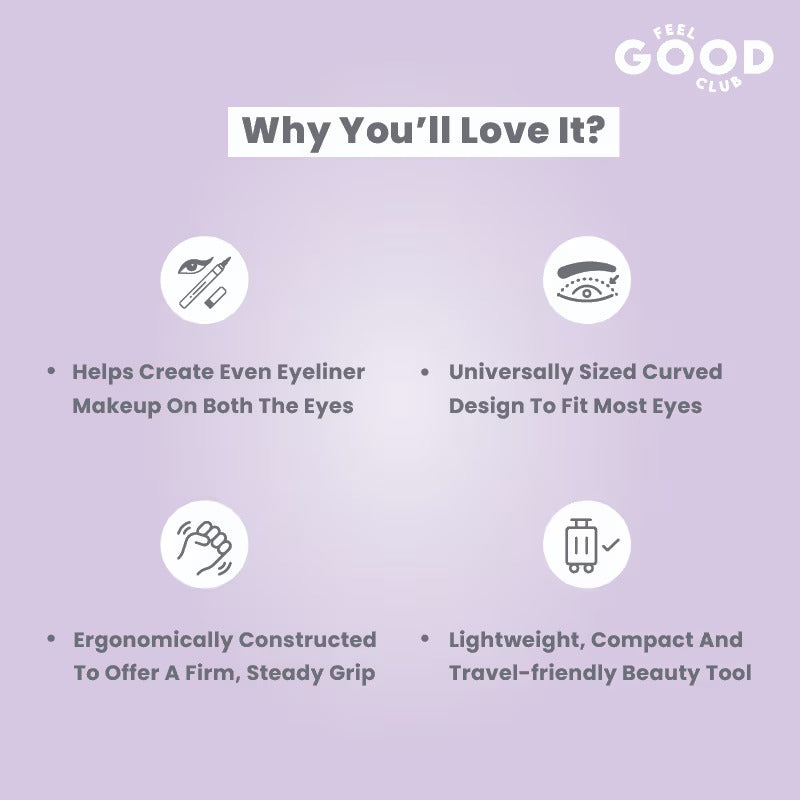 Feel Good Club Eyeliner Stencil - Makeup Applicator Guide For Winged Liner Kajal Mascara & Lip Liner