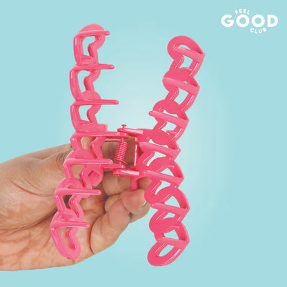 Feel Good Club Sweetheart Hair Clutcher - Pink Claw Clip Accessory For Strong Hold Hair Styling