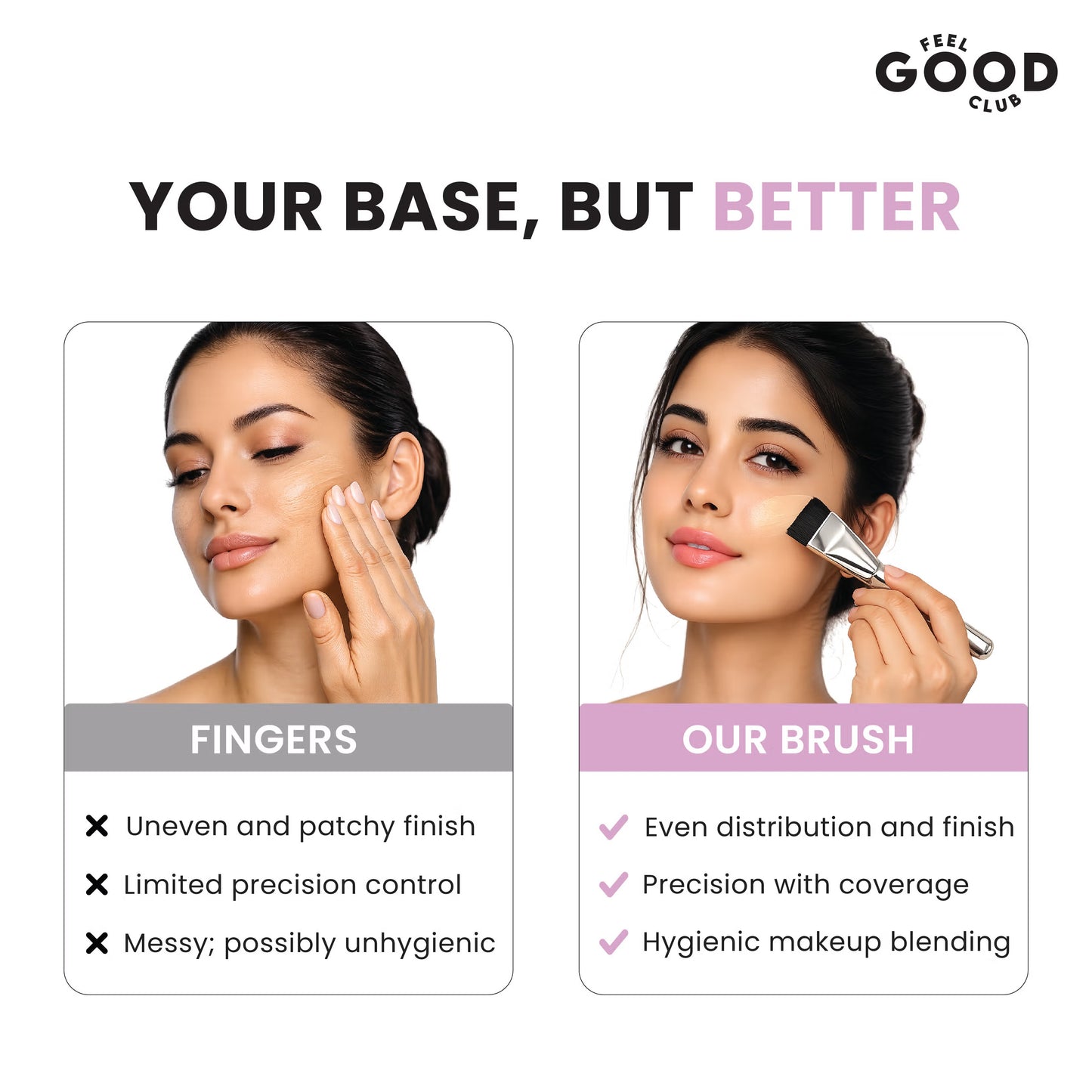Feel Good Club Spatula Brush For Ultra Thin Layer Of Foundation Face Makeup Applicator & Blender