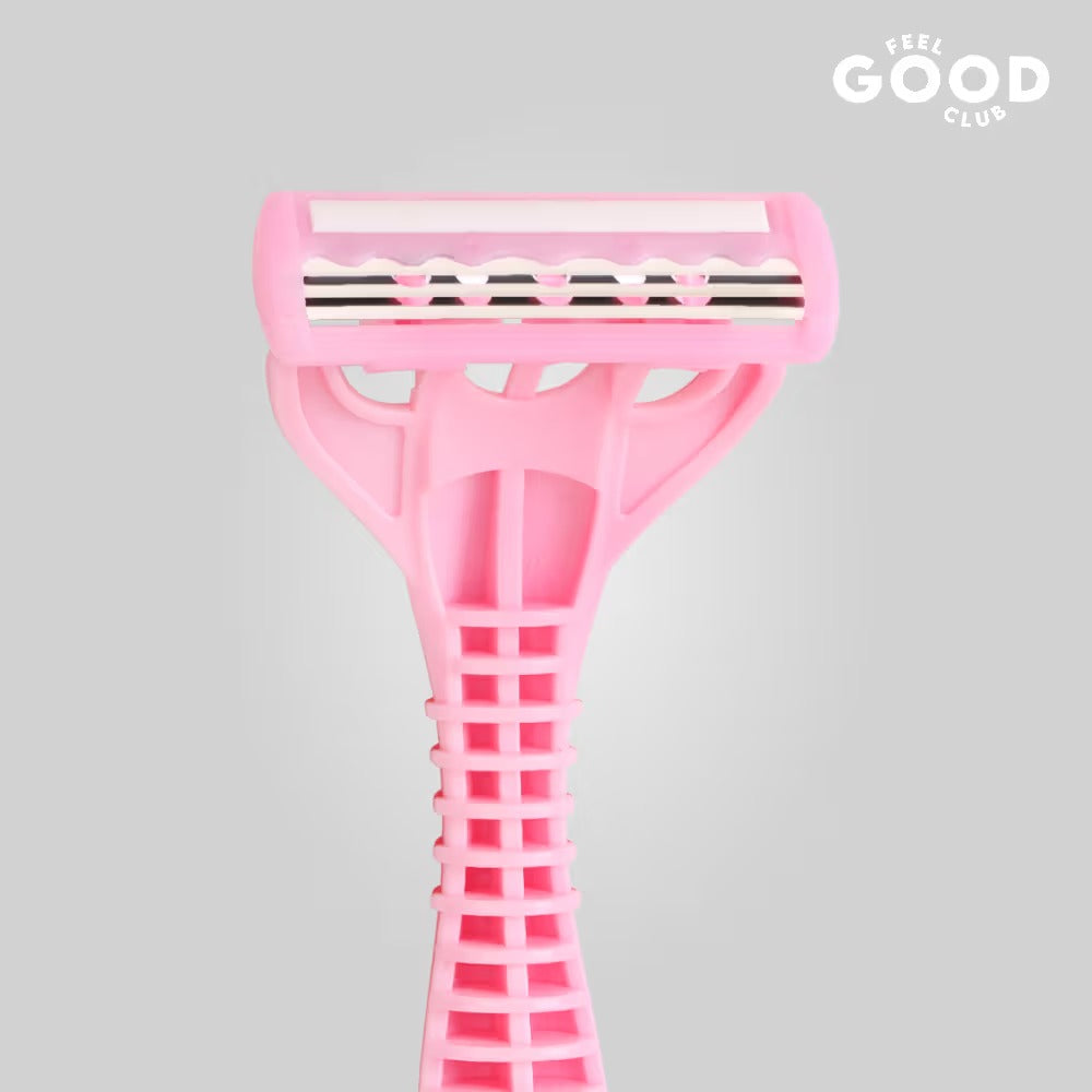 Feel Good Club Triple Blade Razors - Pack Of 3 Reusable Units For Quick & Painless Body Hair Removal