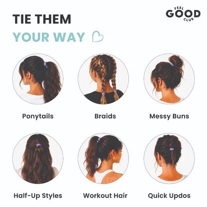 Feel Good Club Candy Pop Hair Ties - Set Of 24 Hair Bands In 6 Colours In A Travel-Friendly Jar