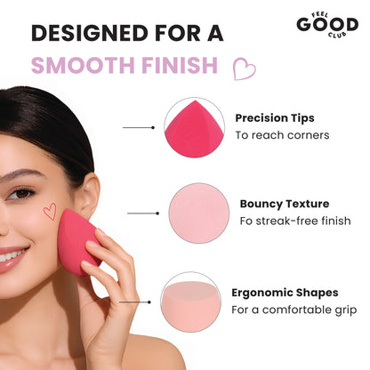 Feel Good Club Blender Buffet - Set Of 15 Makeup Blender Sponges & Pizza Powder Puffs In A Jar