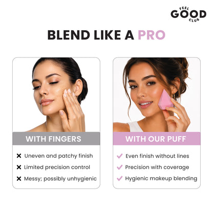 Feel Good Club Diamond Makeup Blender Beauty Sponge Puff For Foundation Concealer Contour & Powder