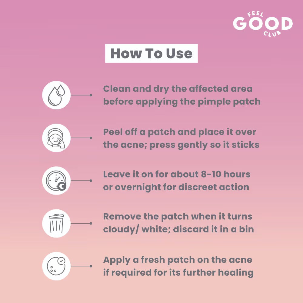 Feel Good Club Pimple Patch With Hydrocolloid & Salicylic Acid For Acne Healing & Spot Correction