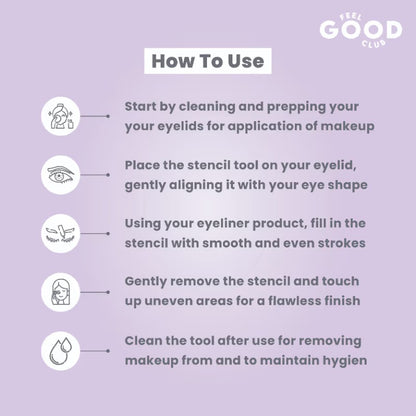 Feel Good Club Eyeliner Stencil - Makeup Applicator Guide For Winged Liner Kajal Mascara & Lip Liner