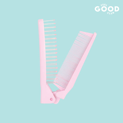 Feel Good Club Pocket Pal - Foldable Mini Hair Comb For Detangling Frizz-Control & Styling On The Go