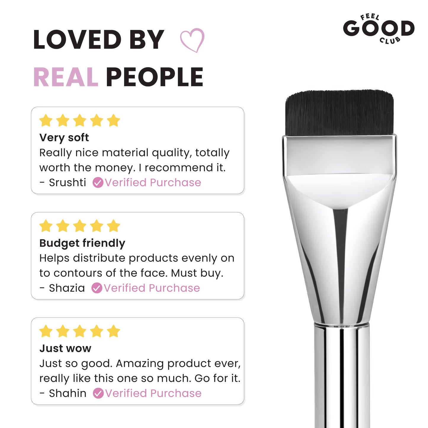 Feel Good Club Spatula Brush For Ultra Thin Layer Of Foundation Face Makeup Applicator & Blender