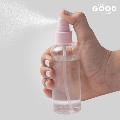Feel Good Club Travel Toiletry Containers Set For Shampoo, Conditioner, Body Lotion, Skincare, Mists