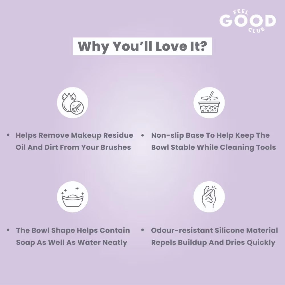 Feel Good Club Swirl & Scrub Mini Foldable Makeup Brush Cleaner Silicone Bowl With Textured Surface