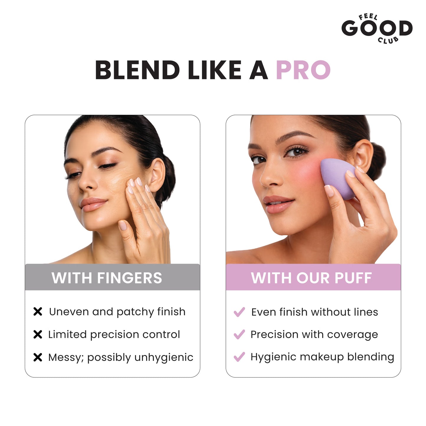 Feel Good Club Sponge & Seat - Makeup Blender With A Stand For Face Foundation Powder Beauty Puff