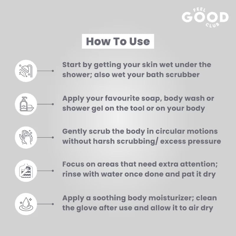 Feel Good Club Silicone Body Scrubber Ultra Soft Bath Brush For Gentle Skin Exfoliation