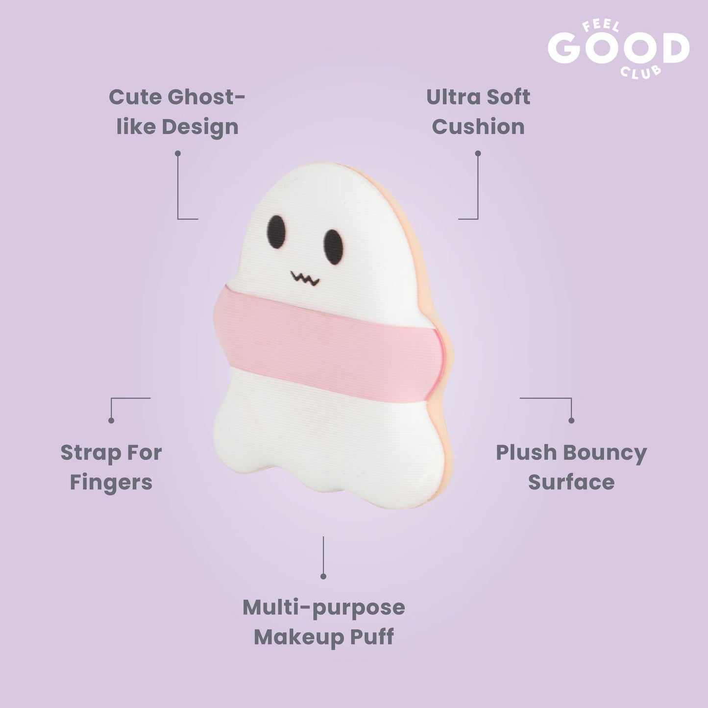 Feel Good Club Spooky Sponge Makeup Cushion Puff For Blending Foundation Concealer Blush & Contour
