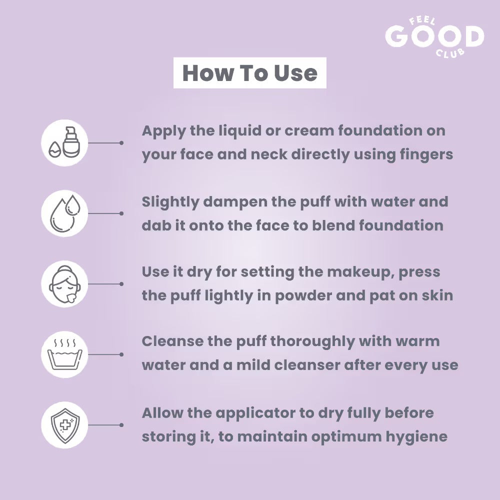 Feel Good Club Marshmallow Triangle Cushion Puff - Ultra Soft Face Makeup Blender Beauty Sponge