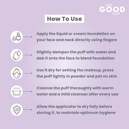 Feel Good Club Marshmallow Triangle Cushion Puff - Ultra Soft Face Makeup Blender Beauty Sponge