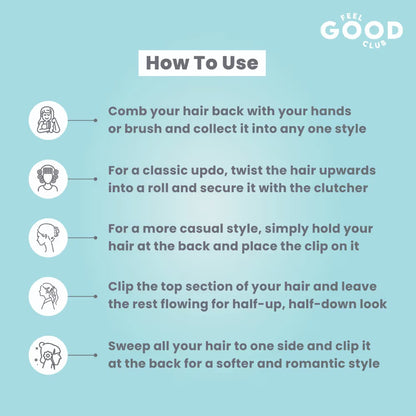 Feel Good Club Peach Perfect Hair Clutcher - Hair Claw Clip Accessory For Strong Hold And Styling