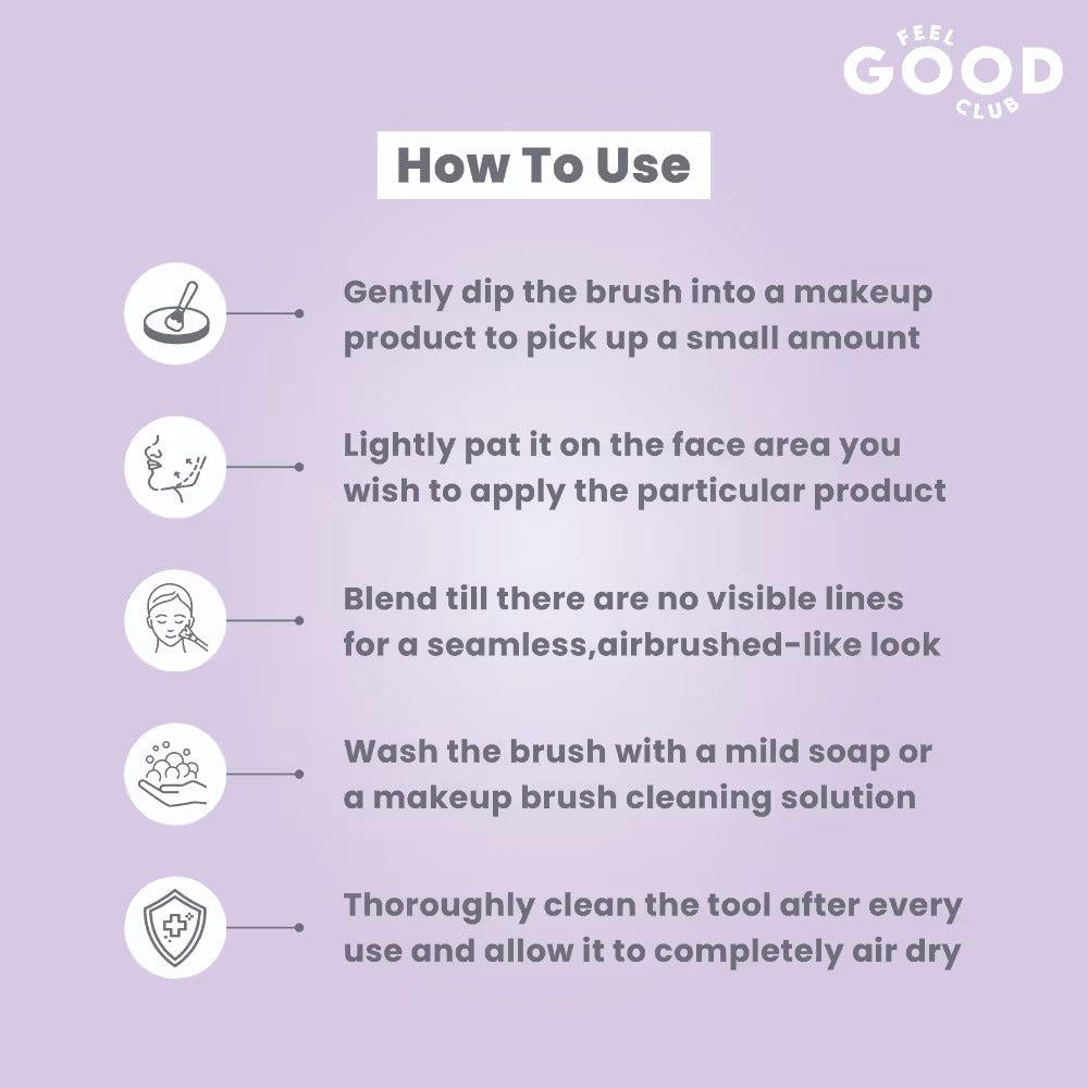 Feel Good Club Highlighter Brush For Liquid Powder & Stick Illuminator Glow Strobe Cream Face Makeup
