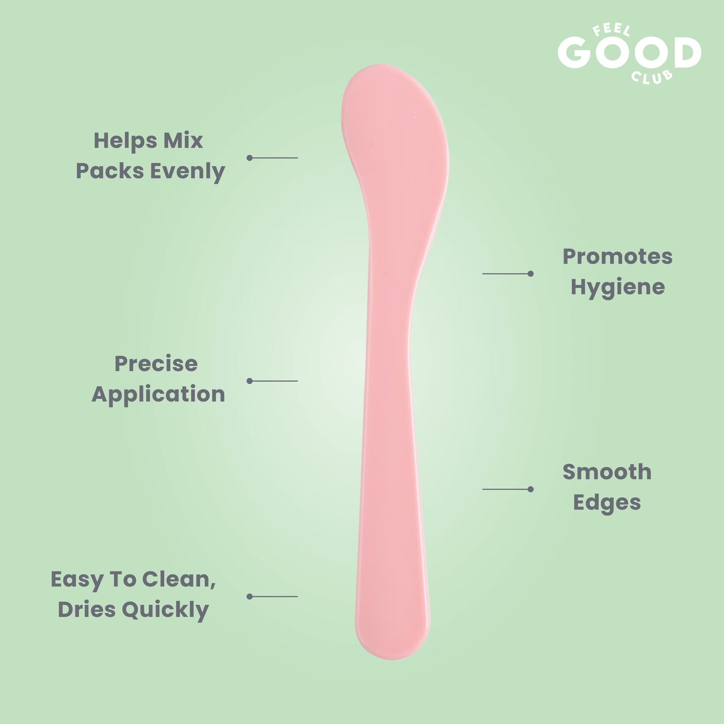 Feel Good Club Skincare Mixing Set - 1 Bowl 3 Mini Spoons 1 Spatula & 1 Brush For Face Packs & Masks