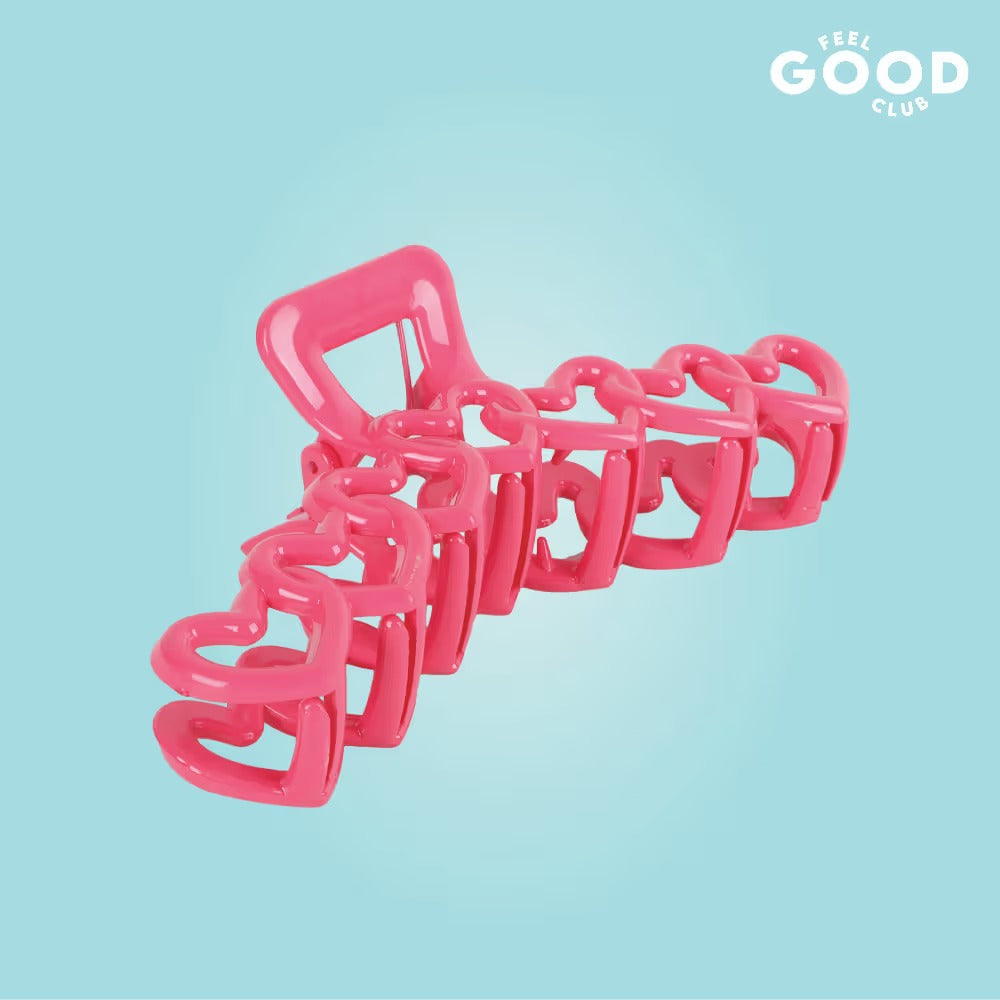 Feel Good Club Sweetheart Hair Clutcher - Pink Claw Clip Accessory For Strong Hold Hair Styling