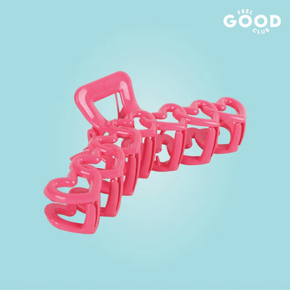 Feel Good Club Sweetheart Hair Clutcher - Pink Claw Clip Accessory For Strong Hold Hair Styling