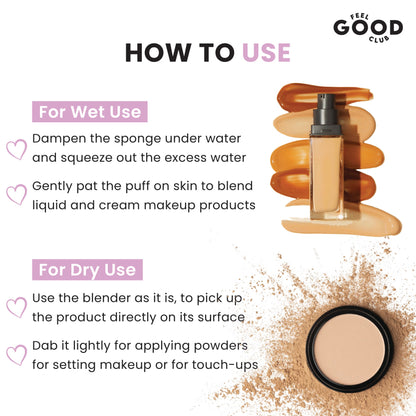 Feel Good Club Sponge & Seat - Makeup Blender With A Stand For Face Foundation Powder Beauty Puff
