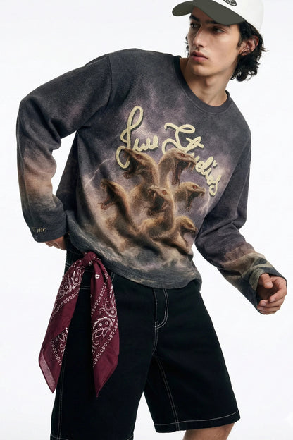Stormbound Lilac Full Sleeve Waffle Tee