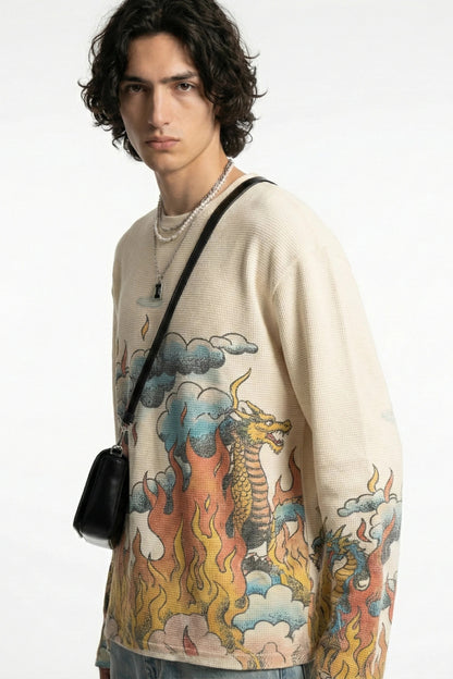 Duo Dragon Full Sleeve Waffle Tee