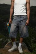 Washed Denim Jorts