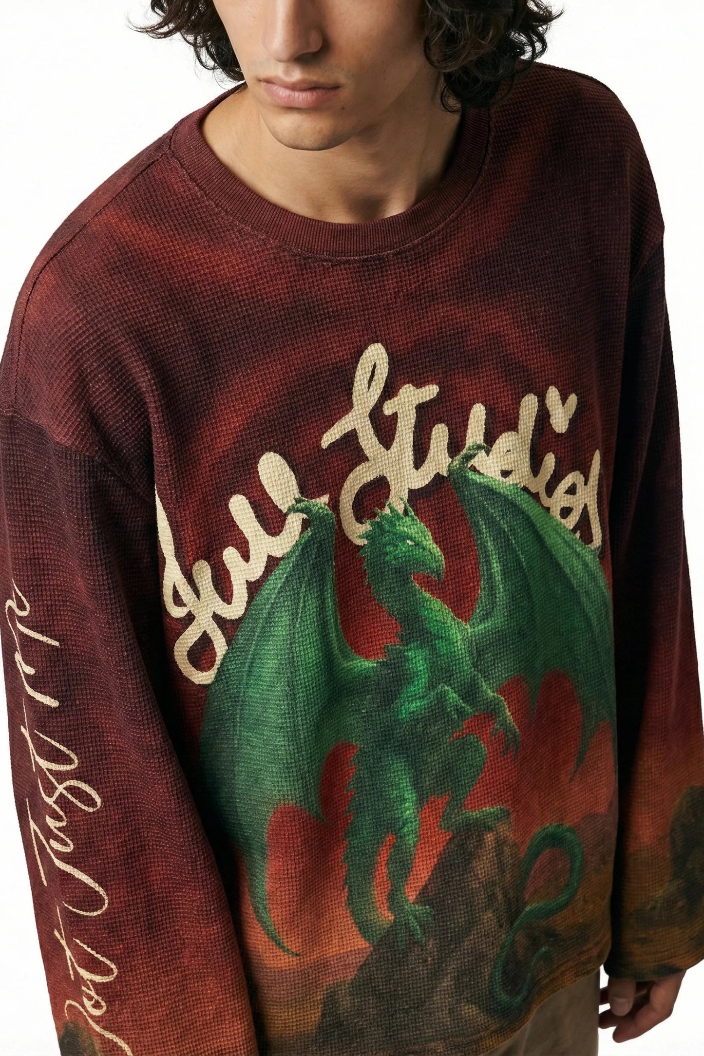 Emerald Dragon Full Sleeve Waffle Tee