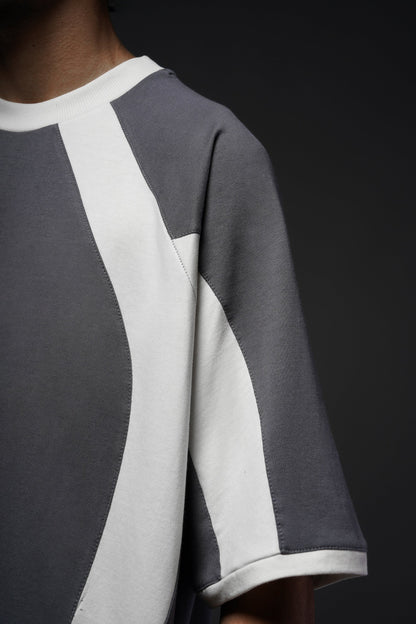 Panelled Tee Grey