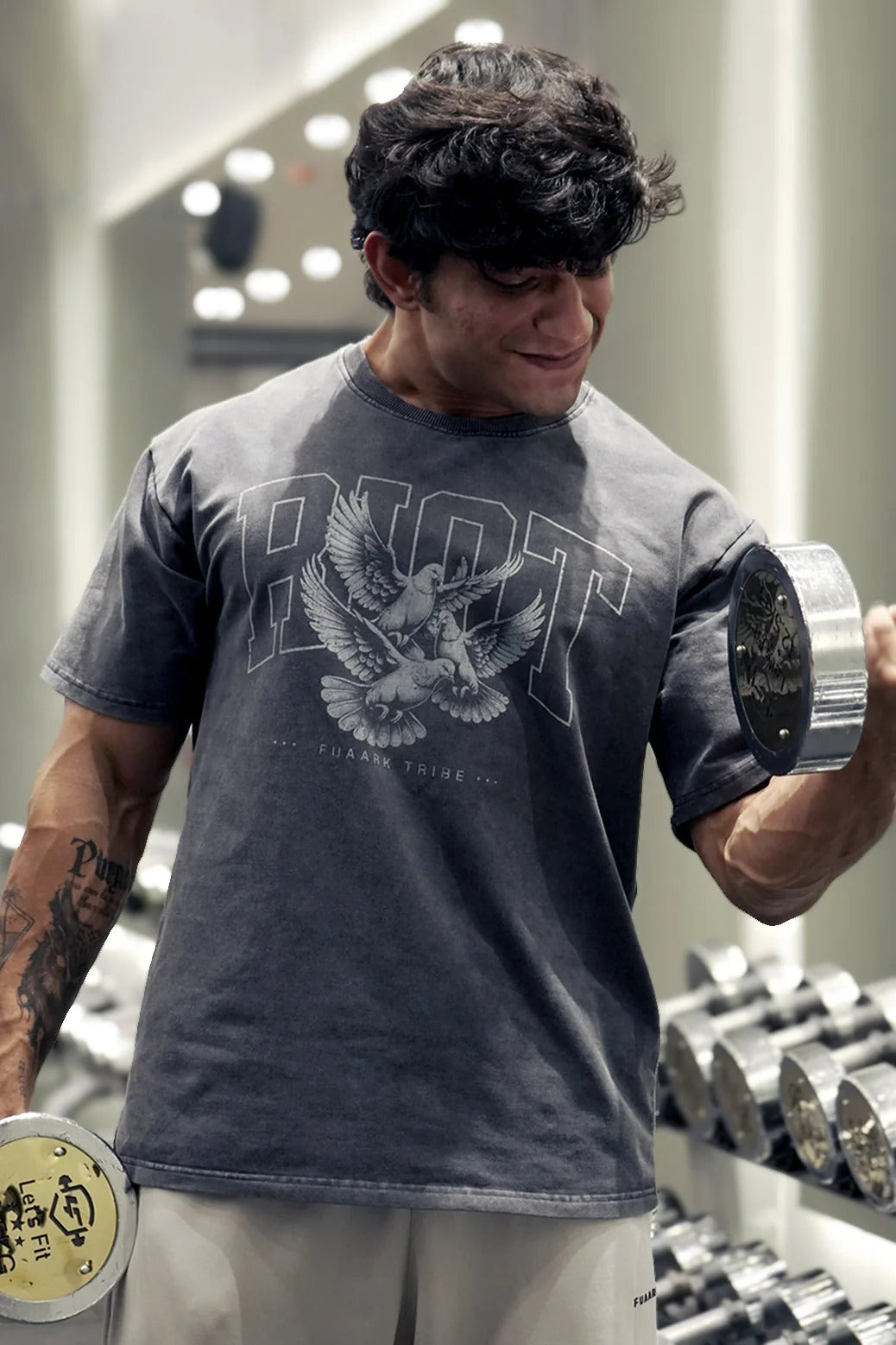 Shadow Washed Oversized T-Shirt Dark Grey | Fuaark at Broadway