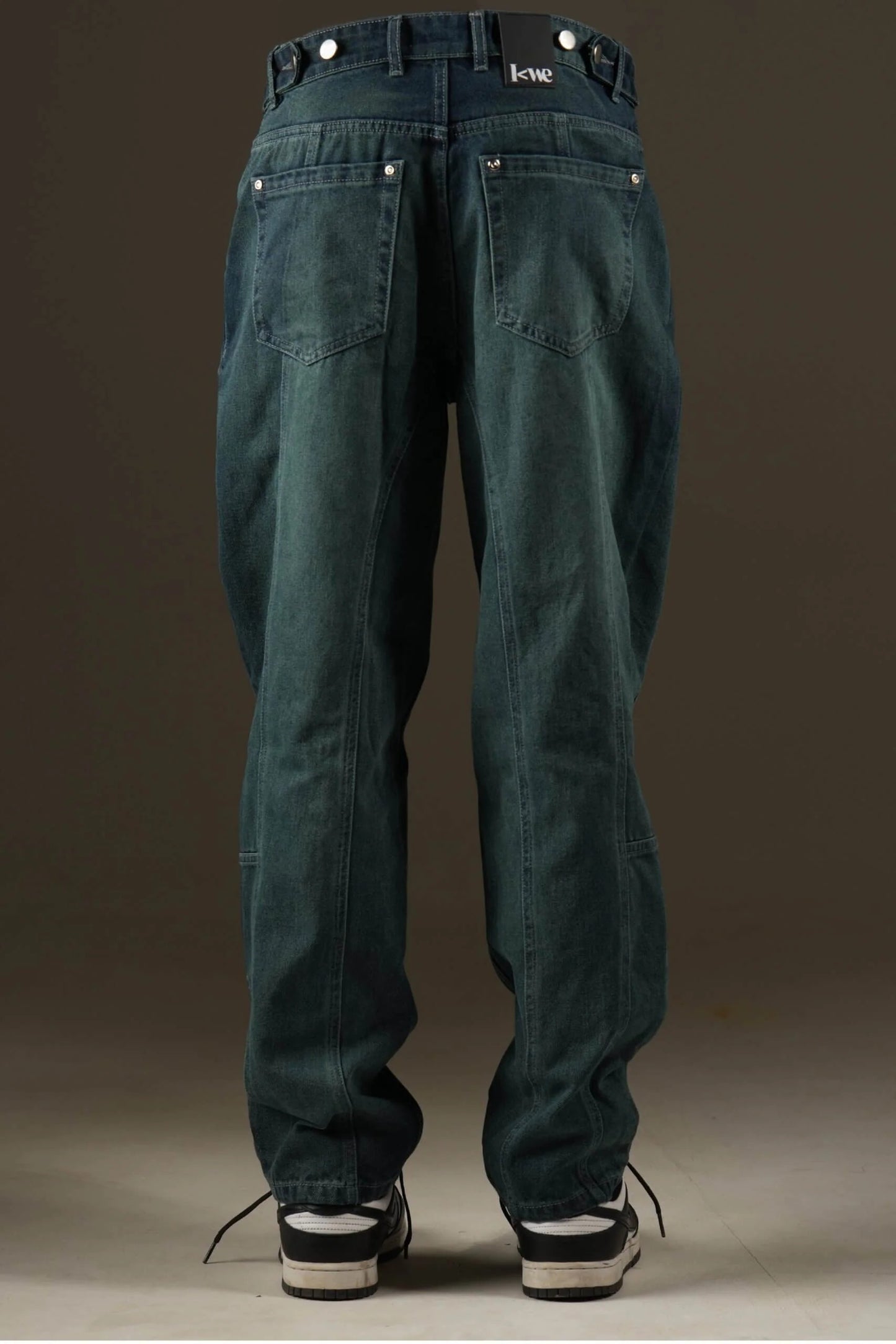 Green Panelled Pants Organic Cotton