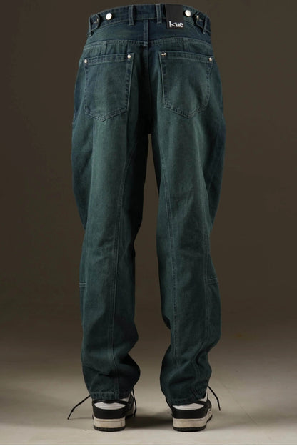 Green Panelled Pants Organic Cotton