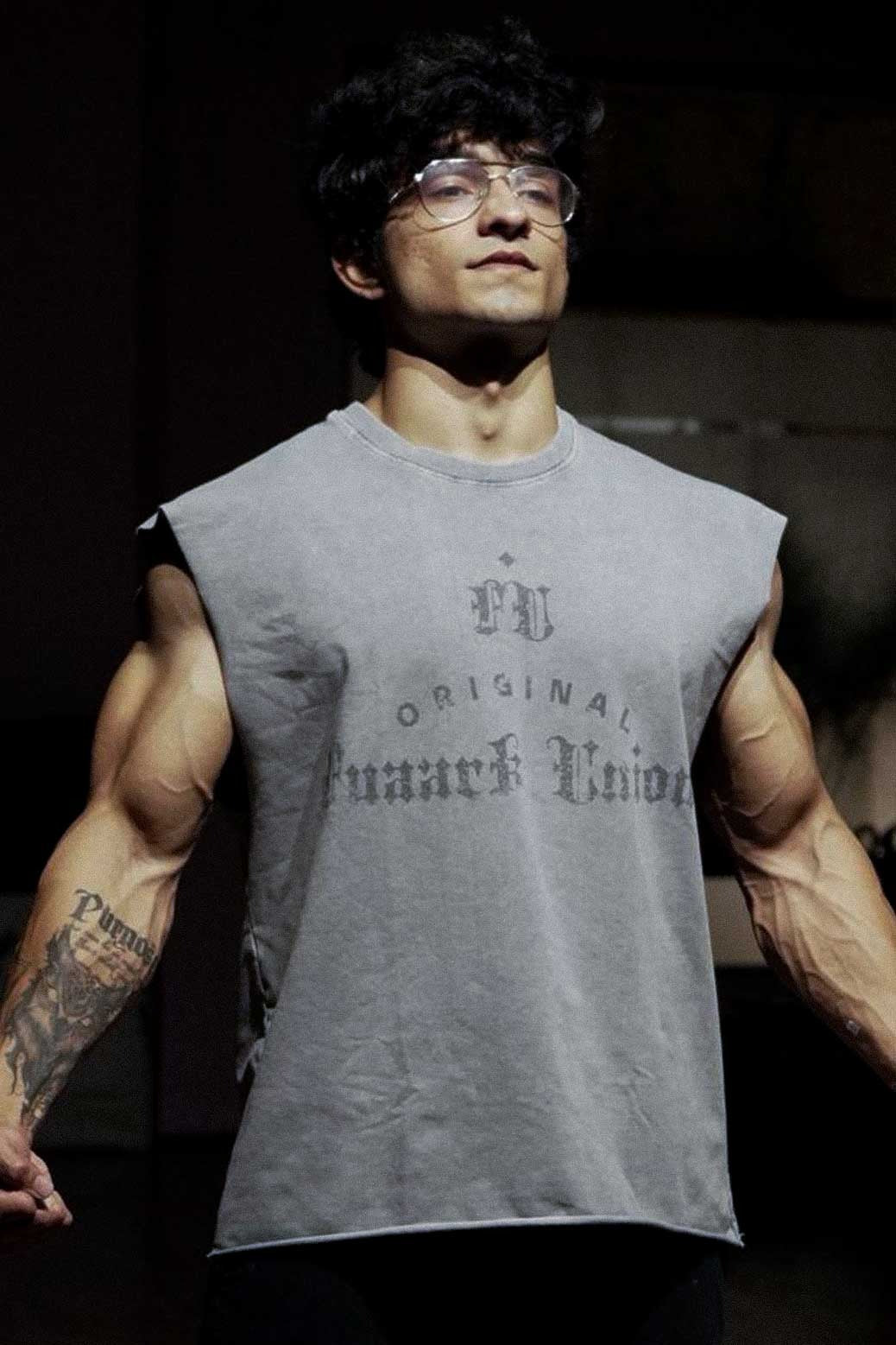Shadow Washed Capsleeves Tank Light Grey | Fuaark at Broadway